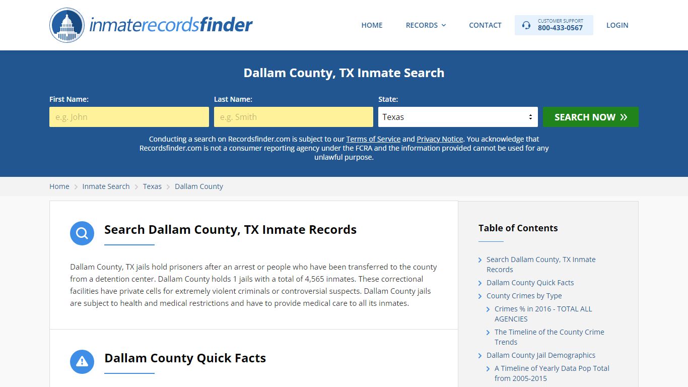 Dallam County, TX Inmate Lookup & Jail Records Online