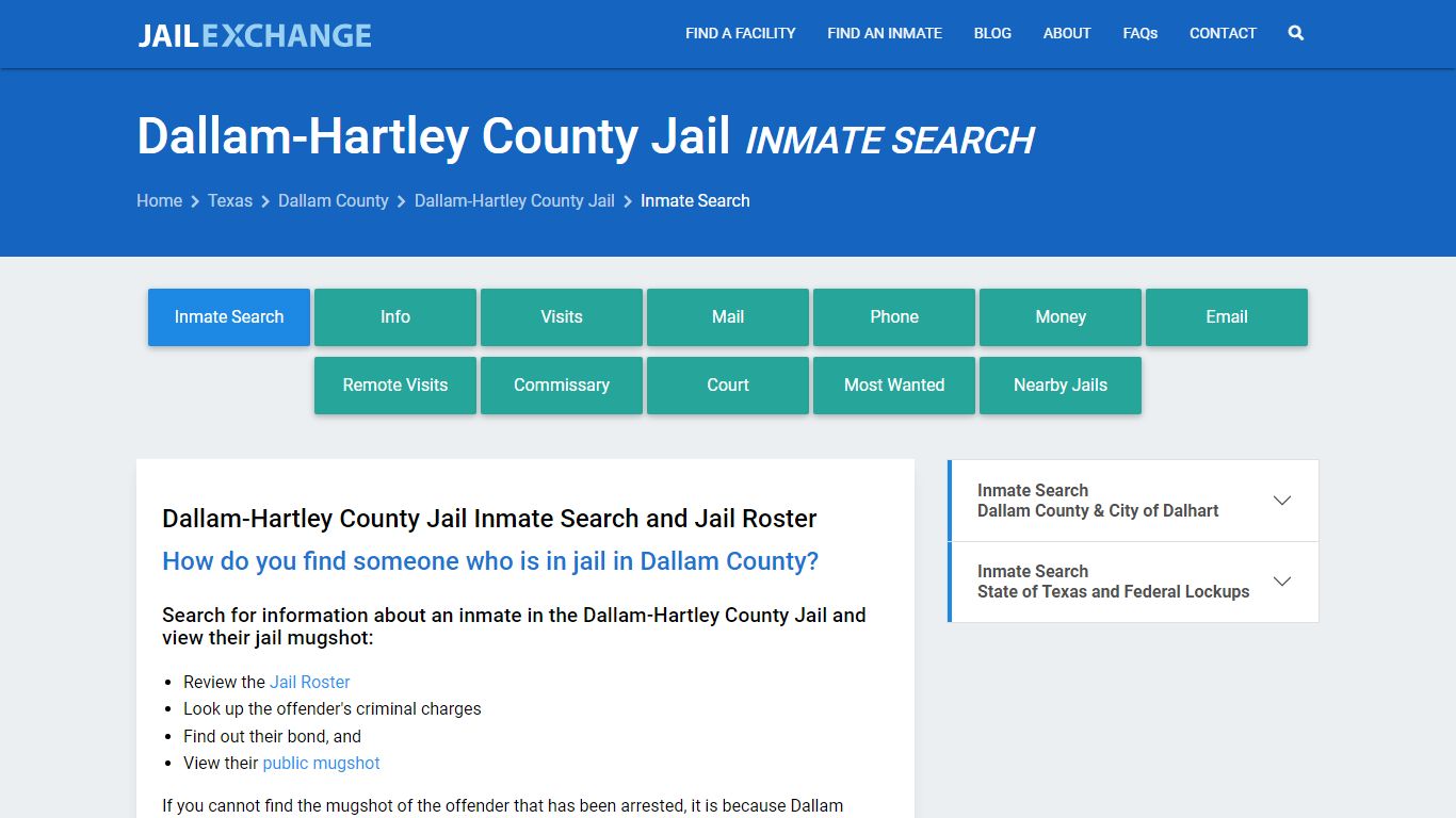 Dallam-Hartley County Jail Inmate Search - Jail Exchange